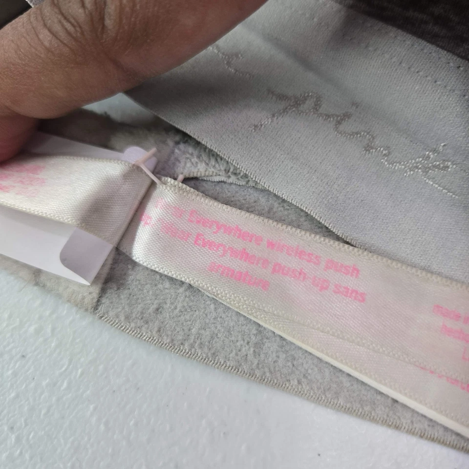 Sutiã feminino Victoria's Secret rosa 32B cinza urze sem fio levemente forrado - Imagem 4 de 4