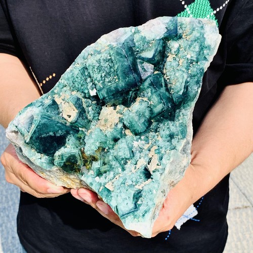 7,7 Pfund natürlicher grüner FLUORIT Quarz Kristall Cluster Mineral Probe - Bild 2 von 13