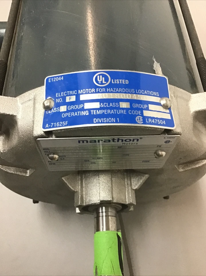Marathon 056C17G15521A Hazardous Location Motor, 1/3 HP, 1725 RPM (F6) - Image 2 of 4