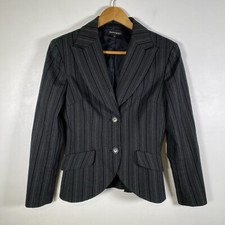Harry Who Womens Striped 2 Button Blazer Jacket Size 8 GUC Lints JK10HW2