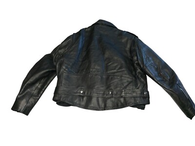 Vintage 80s ICS New York Men's Black Leather Motorcycle Jacket