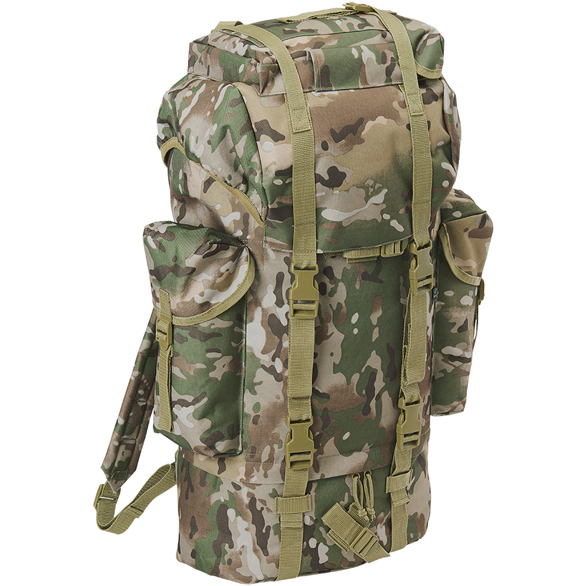Tactical Backpack For Men Brandit German Army Combat Backpack - 65L, Gray, Padded Straps & Multiple Compartments 65L Combat Backpack