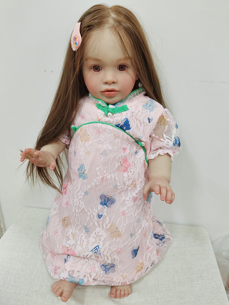 26inch Pippa Reborn Doll Realistic Rooted Brown Hair Toddler Girl
