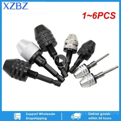 1~6PCS Drill Chuck Keyless Screwdriver Impact Driver Adaptor Electric Micro Moto
