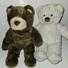 2 BABW Teddy Bear Plush Lot Lil Cub Build A Bear Workshop Brown Chocolate Ivory
