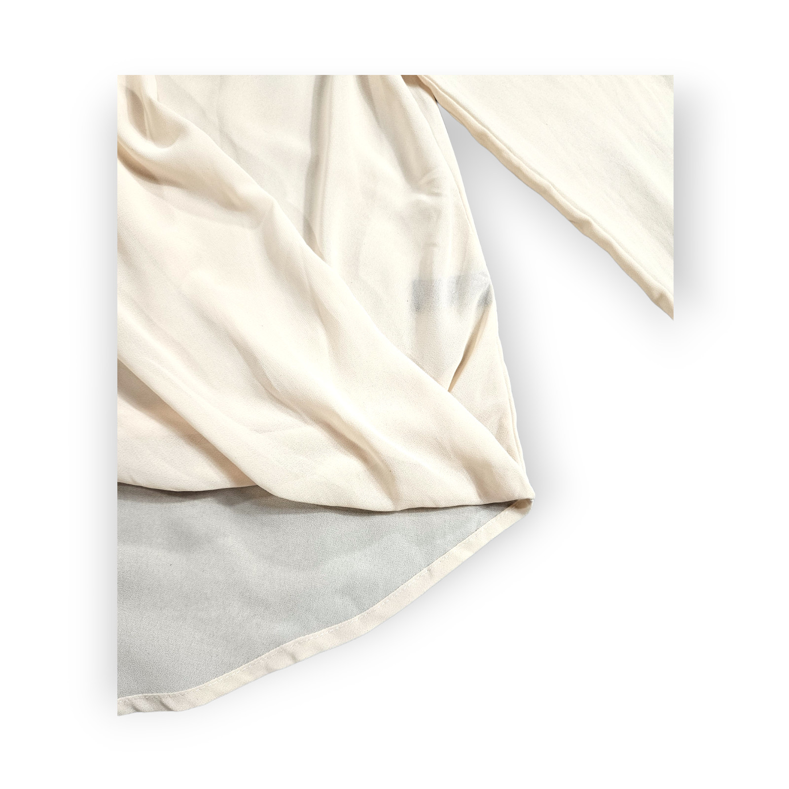 Double Zero Blouse Size Small Beige Colorblock Sh… - image 5