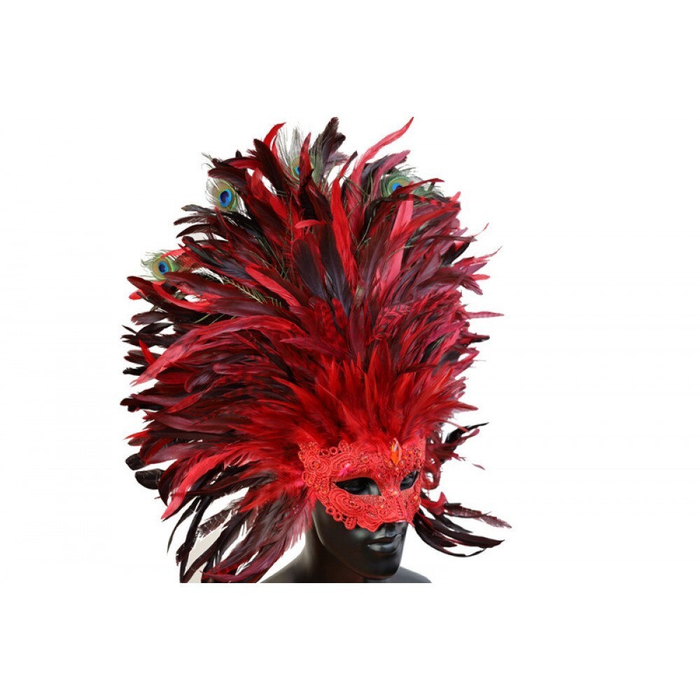 Feathered Venetian Horned Mask Adult Carnival Accessory Feathered Venetian Horned Mask Adult Carnival Accessory