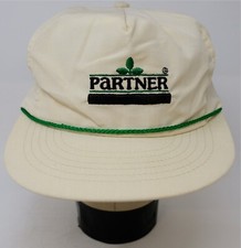 Rare VTG SWINGSTER Partner Drawstring Adjustable Snapback Hat Cap 80s 90s White