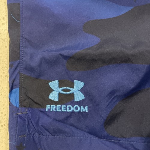NWT Under Armour Freedom Patriotic Men's XL Swim Trunks Blue Camo Lined - Picture 3 of 6