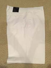 NWT Men's Alberto Cardinali White Flat Front Dress Pants Slacks ALL SIZES LENGTH