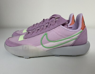 pink and green nike waffle