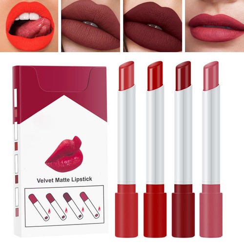 Velvet Thin Lipstick Velvet Non Stick Cup Lipstick Easy To Color Full Lip Gloss - Foto 11 di 17