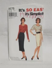 Simplicity #8676 Women's Pencil Skirt and Top Sewing Pattern - Uncut - Sizes 8-1