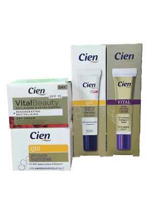2 x CIEN Q10 Anti-Falten Tages Creme  , 2 x CIEN Augen-Konturen Creme Q10