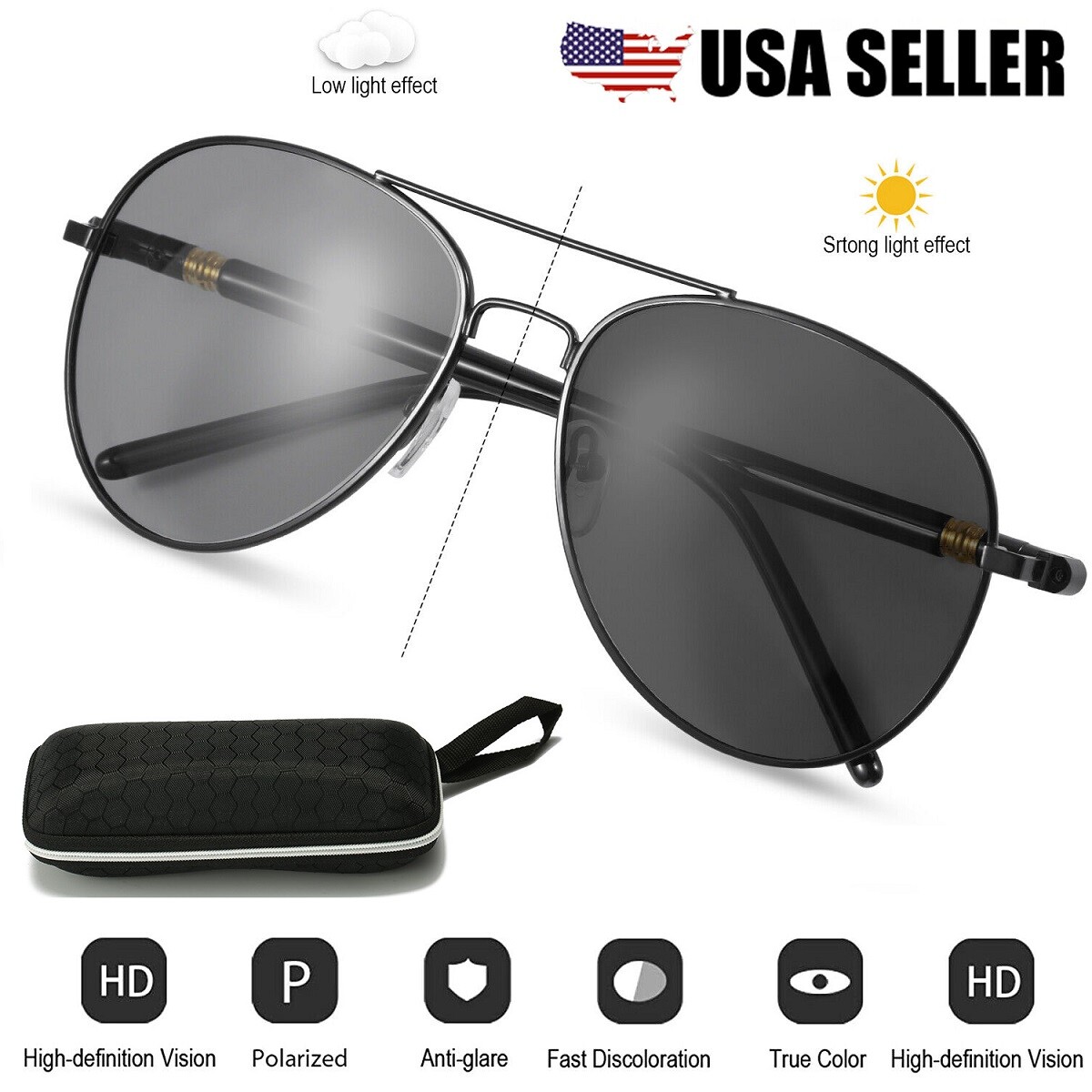 Classic Aviator Sunglasses Polarized Military Style Sun Glasses for Mens Women-image