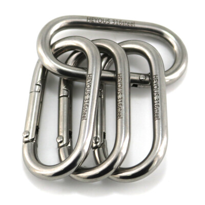 2.36''Heavy Duty Carabiner Clip Spring Snap Hooks Spring Clips 1/4 Inch(4 Pack)