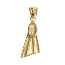New 14k Yellow Gold Scuba Fin Pendant