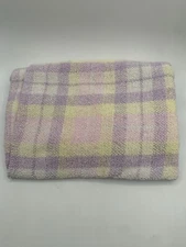 Katie Little Kidsline Pink Yellow Purple Plaid Chenille Plaid Baby Blanket 30x40