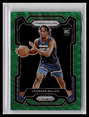 2023-24 Panini Prizm Leonard Miller RC Green Wave Prizm #155