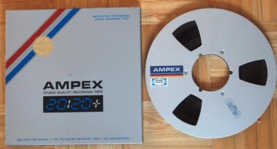 1 x AMPEX 373 20:20+ 26,5 cm 1/4 Inch Reel to Reel with Tape + Box Silver ! # 3