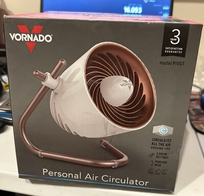 Vornado Pivot Personal Air Circulator Desk Top Fan Copper White Wall Plug