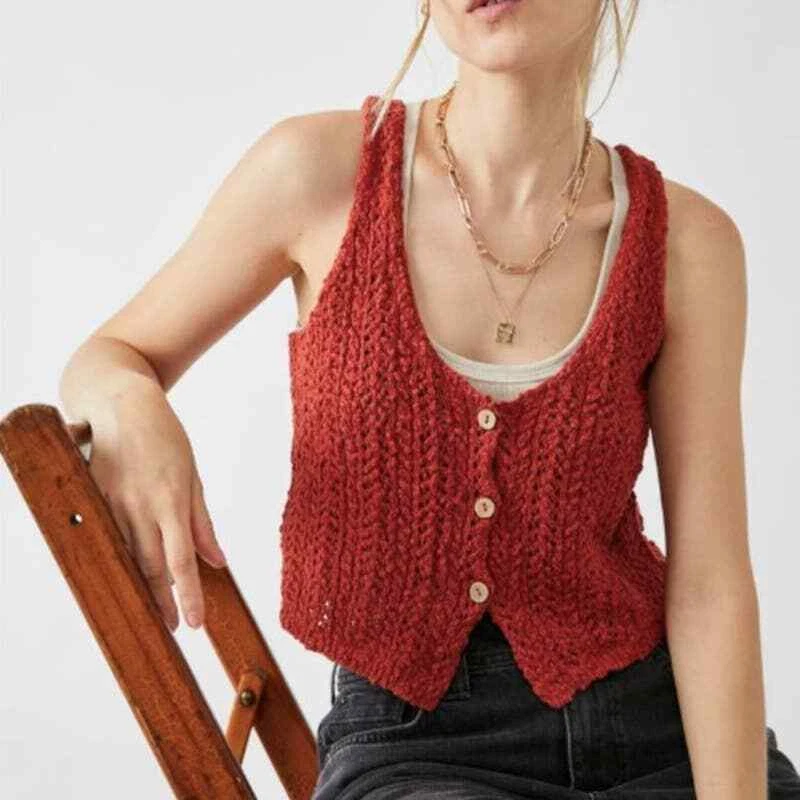 Red button vest clearance