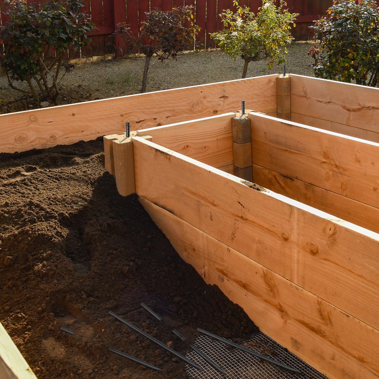 16 inches Ground Rebar Stakes 16 pcs Heavy Duty Metal Spikes for Concrete Tim...