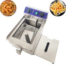 110V Commercial WF-101V 10L Electric Deep Fryer with One Frying Basket 1600W
