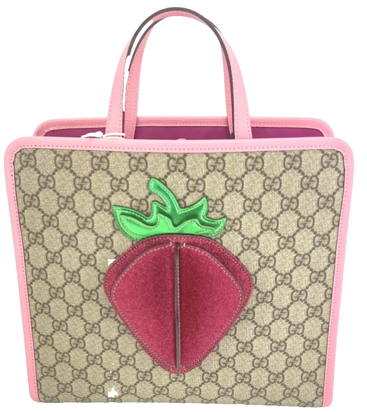 【GUCCI】ガマ口ポシェットSTRAWBERRYイチゴ ブラック×ホワイト 1323026290019.jpg