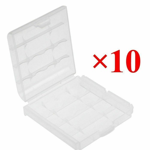 10 Pcs Clear Hard Plastic Case Holder Storage Box Rechargeable AA AAA Battery - Picture 5 of 5