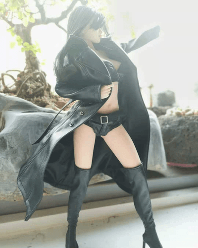 H1-10 1/6 Scale Kleidung Frauen schwarz Trenchcoat mit Draht Modell für 12" Frauen - Bild 4 von 5
