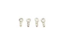 Silver Plated Brass Crimp End Cap w/ Loop, 4pcs, JBB Findings