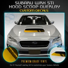 For 2015-2020 Subaru WRX STi Inner Hood Scoop Vinyl Insert Decal - Chrome Mirror