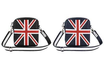 Men's Small Bag Union Jack Real Leather Crossbody Travel Messenger Shoulder Bag