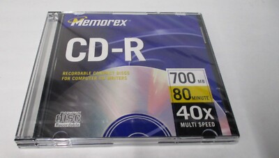 Memorex Recordable 700MB Data Capacity 80min Video 40X CD-R Disc 2-Pack Sealed!