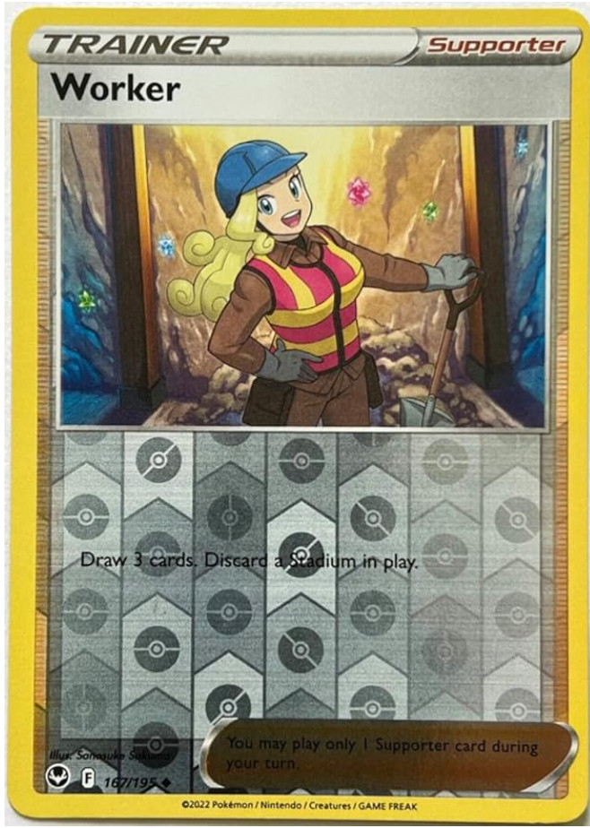 Pokemon - Worker - 167/195 - Reverse Holo - Silver Tempest - NM/M - NEW