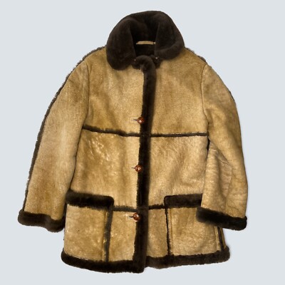 Vintage Womens Sawyer Napa Shearling Ranch Coat Jacket Sheepskin