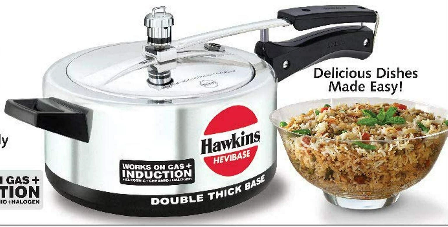 Hawkins Hevibase Pressure Cooker Aluminum Induction Silver 3.5 Litres Best Gift