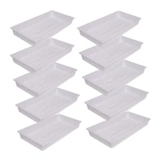 SUNPACK 10” x 20” Extra Strength Plastic Seeding Tray, White, 2.5" (Pack of 10)