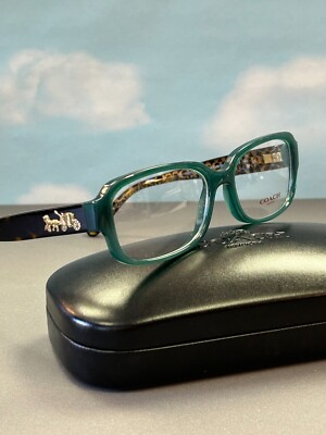 COACH HC 6105 5451 Teal Dark Tortoise Gold Sig C EYEGLASSES 