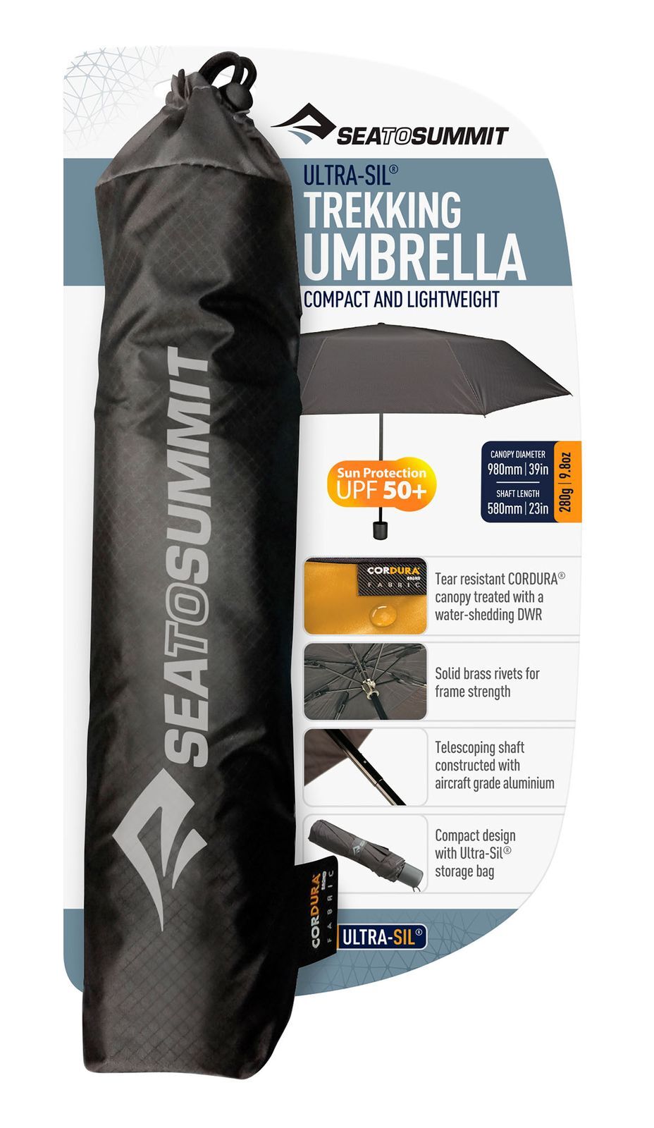 Sea to Summit Ultra-Sil Trekking Umbrella Paraguas Negro