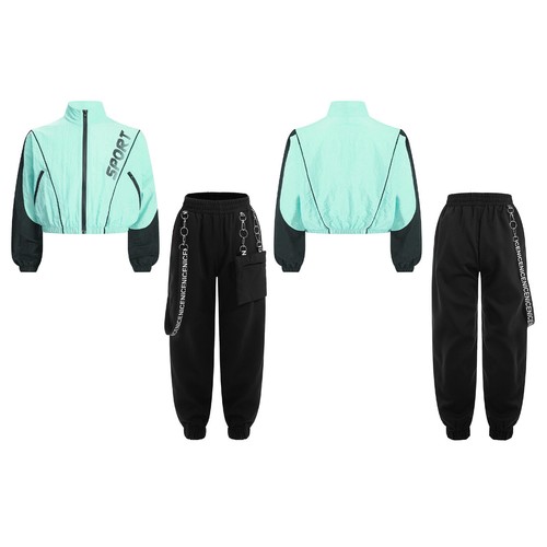Kids Girls Coat With Trousers Casual Sweatsuit Performance Tracksuit Fall Jazz - Picture 22 of 60