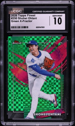 2026 Topps Finest Rare Shohei Ohtani #50 Green X-Fractor /99 CGC 10 GM Pop 1