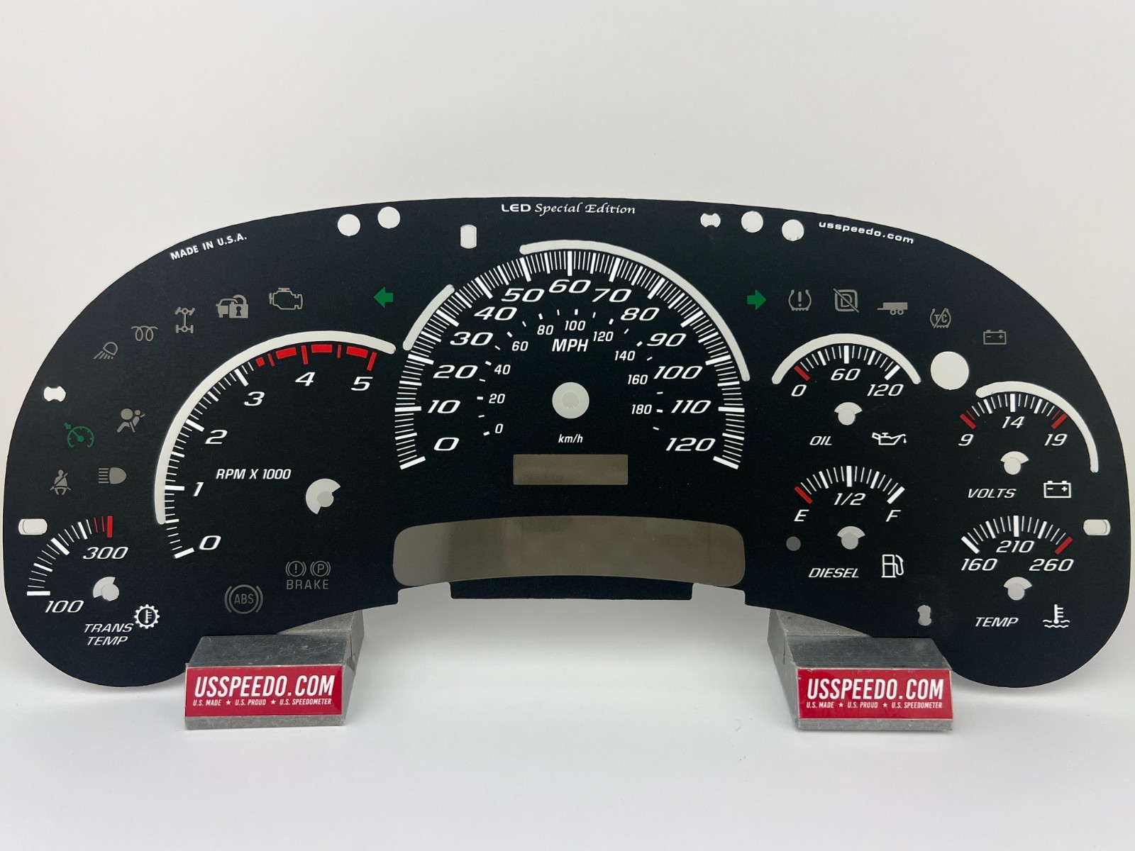 US Speedo Black Silverado/Sierra Gauge Face for Clusters 03-05 2500/3500 Diesel