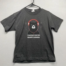 Alstyle Apparel & Activewear Boys “I Can Nearly Hear You” Black Graphic-T Size M