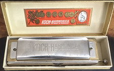 Koch Chromatic Harmonica Key of C Silver Metal Brushed Finish w/ Case