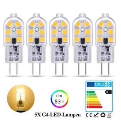 Led 12V 5W DC G4 Warmweiß Stiftsockel Leuchtmittel Lampe cob Nicht dimmbar - Bild 1 von 4