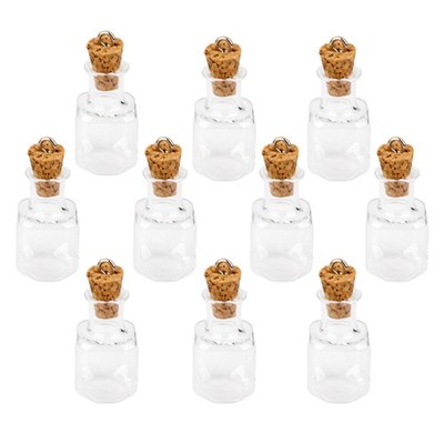 10 kleine süße Mini Korken Stopfen Glas Flaschen Fläschchen Gläser