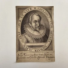 Antique Engraving of Adolph, Count of Meurs, Nieuenaar, and Alpen nobleman