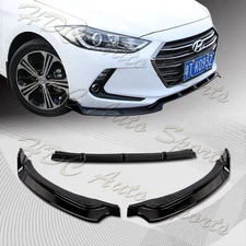 For 2017-2018 Hyundai Elantra Painted Black Front Bumper Body Spoiler Lip 3PCS